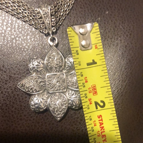 LOIS HILL Sterling Silver Reversible Multi-Strand Floral Pendant Necklace - Picture 8 of 17